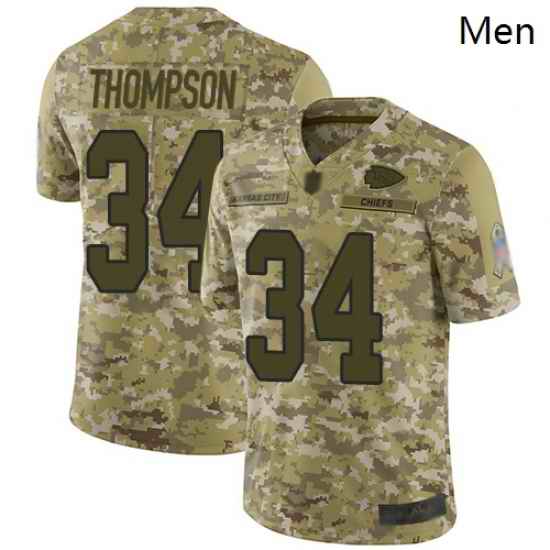 Chiefs 34 Darwin Thompson Camo Men Stitched Football Limited 2018 Salute To Service Jersey